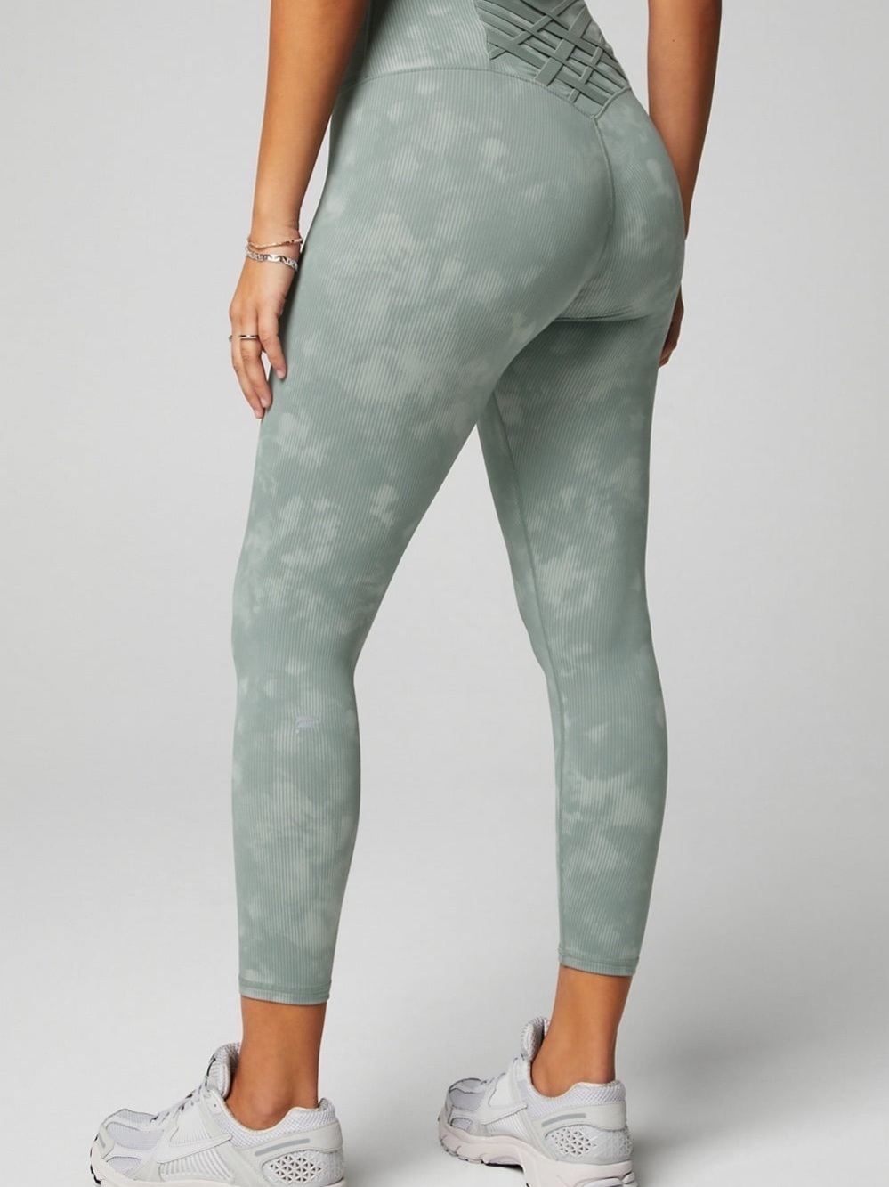 NWT Fabletics Sage Green Tie-Dye Ribbed High-Rise Leggings